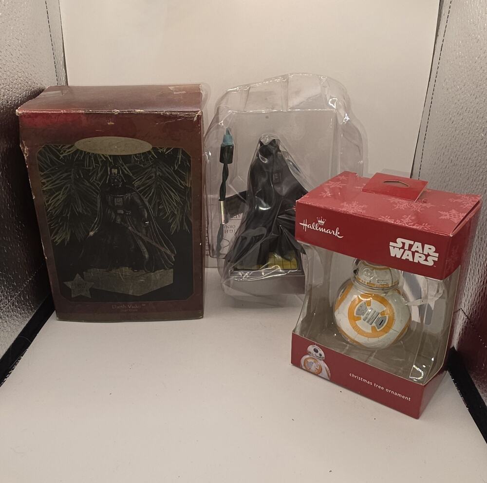 Hallmark Star Wars Christmas Ornament Lot Darth Vader BB-8 Keepsake Vintage